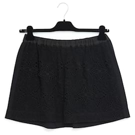 Falda Louis Vuitton en guipur de algodón negro