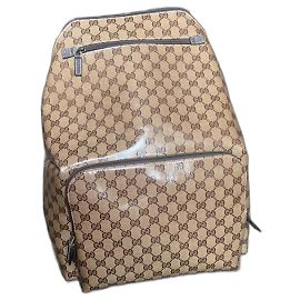 Bolso Gucci GG para hombre y mujer en lona encerada, cuero y acero inoxidable