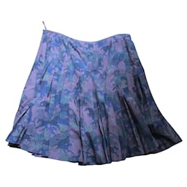 Gonna Hermès in Lana con Stampa Cavalli Marrone Khaki Blu