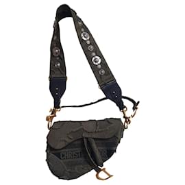 Dior Saddle Tasche Khaki Baumwolle