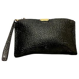 Pochette o pochette Burberry, pelle martellata nera