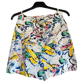 Pantaloncini Chanel con Stampa Airplane CC in Cotone
