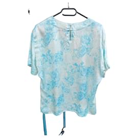 Blusa Escada Margaretha Ley de seda azul claro