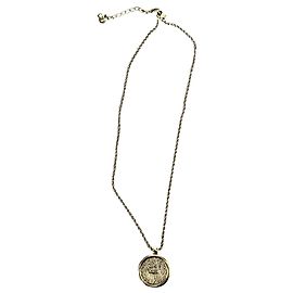 Collana Christian Dior Medaglione CD Oro Metallizzata