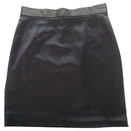 Falda de satén negra de talle alto Dolce & Gabbana