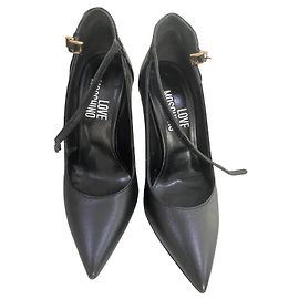 Décolleté Love Moschino Nere in Pelle e Pelliccia Taglia 35