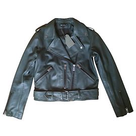Veste motard en cuir All Saints Balfern Vert