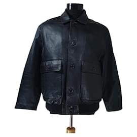 Burberry Giacca in pelle di agnello nappa nera