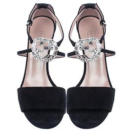 Décolleté Gucci in pelle nera con cristalli Swarovski 38