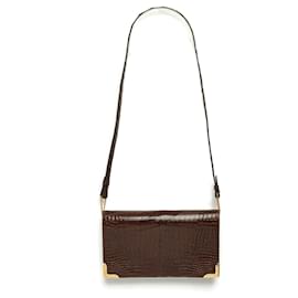 Hermès ANGOLI IN ORO COCCODRILLO MARRONE SU MISURA