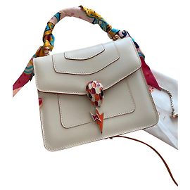 Borsa a mano Bulgari Serpenti in pelle beige