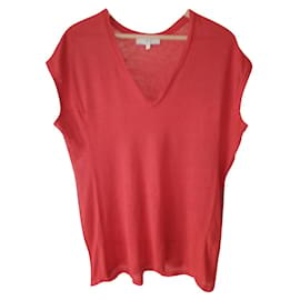 Camiseta Iro de lino color coral oversize