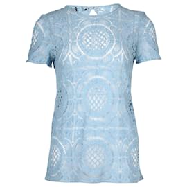 Blusa de encaje Burberry Prorsum en algodón azul