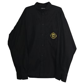 Camicia Buttondown Balenciaga Quest in poliestere nero