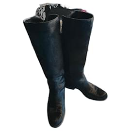 Botas Armani de piel negra talla 39