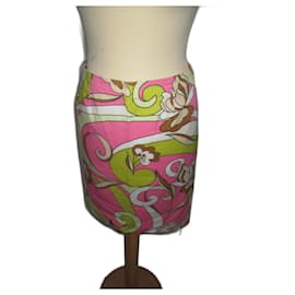 Falda Spy Monté Carlo de algodón con flores rosa - Autre Marque