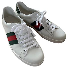 Zapatillas bajas Gucci Ace de piel blanca
