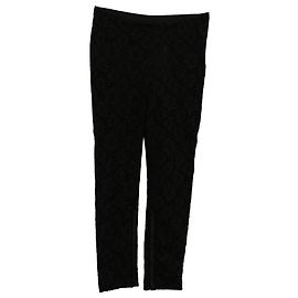 Pantalones de encaje con cremallera lateral en viscosa negra de Valentino