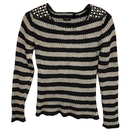Ikks gestreifter Baumwollpullover schwarz grau