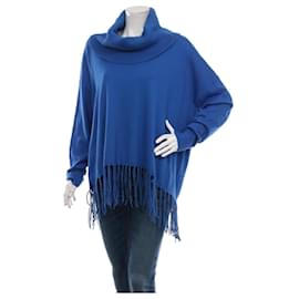 Michael Kors Polo Pullover Blau Angora Mischung XL