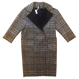 Impérial Mantel Tartan Muster Schwarz Grau Rot