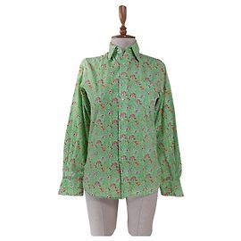 Ralph Lauren Top de Algodón Verde con Estampado Floral