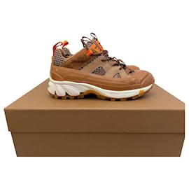 Sneakers Arthur in pelle scamosciata e lana check pied de poule - Burberry