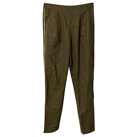 Pantalon Fendi Tailored avec Side Stripe en Laine Vierge Verte