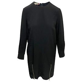 Stella Mc Cartney Vestido hasta la rodilla con detalle de cremallera en rayón negro de Stella McCartney