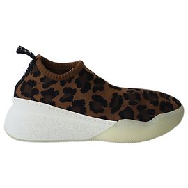 Stella Mc Cartney Sneakers Slip-On di Stella Mccartney in maglia jacquard con stampa leopardata