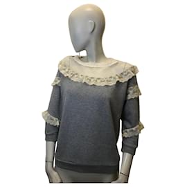 Twin Set Sweatshirt mit Spitzenpasse