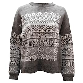 Maglione Alexander Wang Fair Isle in lana grigia