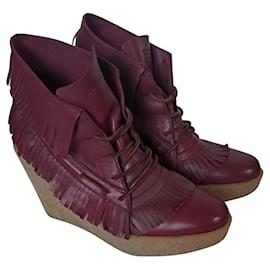 Botas de cuña Jerome Dreyfuss Dakota con cordones Rojo Burdeos
