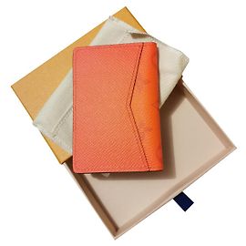 Louis Vuitton Pocket Organizer Orange Leather