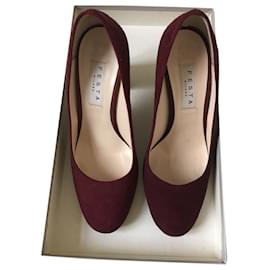 Pumps aus Hirschleder runde Kappe dunkelrot 9cm Absatz - Autre Marque