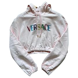 Crop Top Versace Rosa de Algodón Talla M