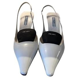 Prada Pumps Weiß Leder 38
