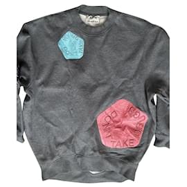 Top de algodón gris Acne Studios Talla S