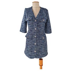Vestido Maje de tweed azul talla 40