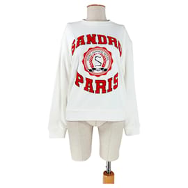 Sudadera Sandro de algodón blanca multicolor M
