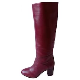 Botas Chloé de cuero rojo oscuro