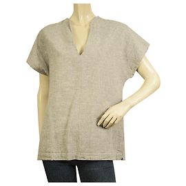 Philosophy Di Alberta Ferretti Blusa Philosophy Top Túnica Algodón Lino Gris - Talla S