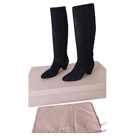 Stivali Miu Miu in camoscio nero Taglia 39