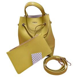 Borsa a mano Furla in pelle verde chiaro
