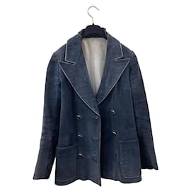 Chaqueta Gucci de cuero azul marino talla 46