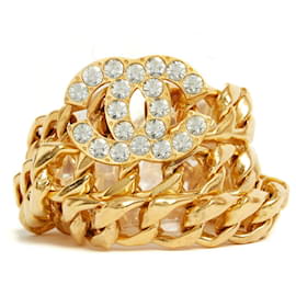 Chanel CC Logo Gliederkette Gürtel Goldfarben