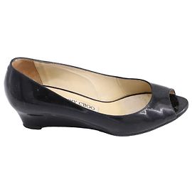 Zeppe spuntate Jimmy Choo 'Baxen' in pelle verniciata nera
