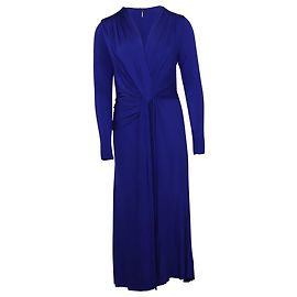 Collezione Jason Wu Abito con drappeggio a farfalla in viscosa blu