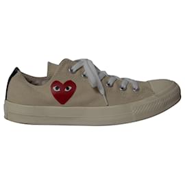 Sneakers basse Comme Des Garcons Play x Converse in tela beige
