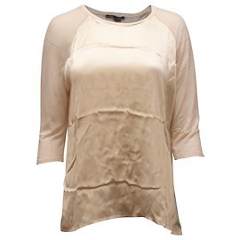 BLUSA Vince de manga transparente en seda rosa